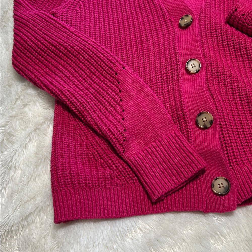 LOFT Fuchsia Button-Up Cardigan - Picture 2 of 5